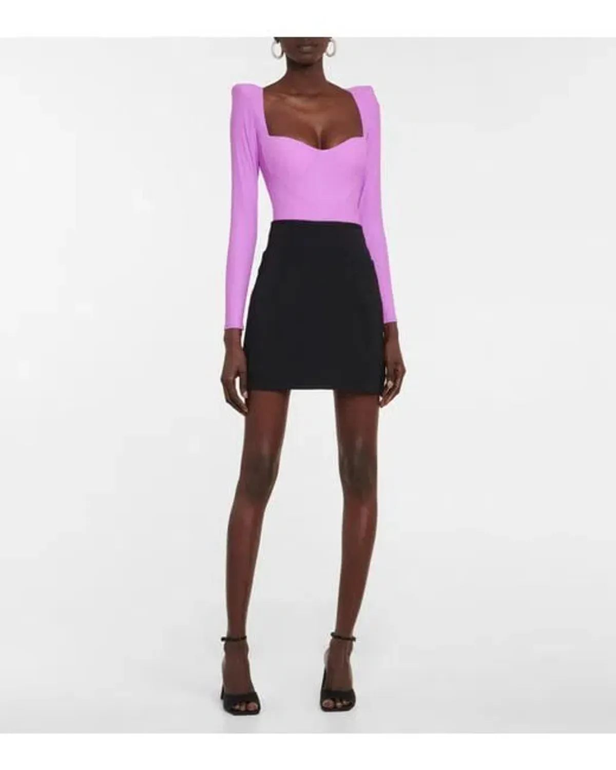 Alex Perry Reese Bodysuit and Logan Ruched Mini Skirt Set Pink Size XS / Au 6 - Image 1