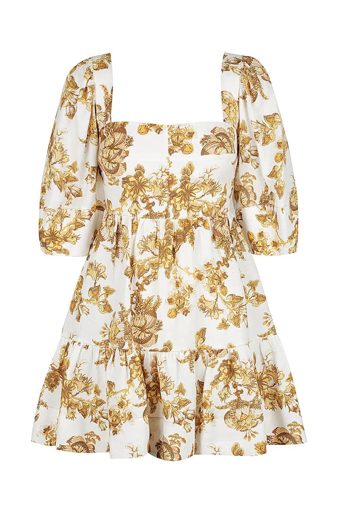 Shona Joy Bella Linen Open Back Mini Dress Print Size 10 - Image 4