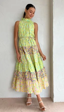 Alemais Daisy Spliced Midi Dress Multi Floral Size 10 for rent on The Volte - image 2