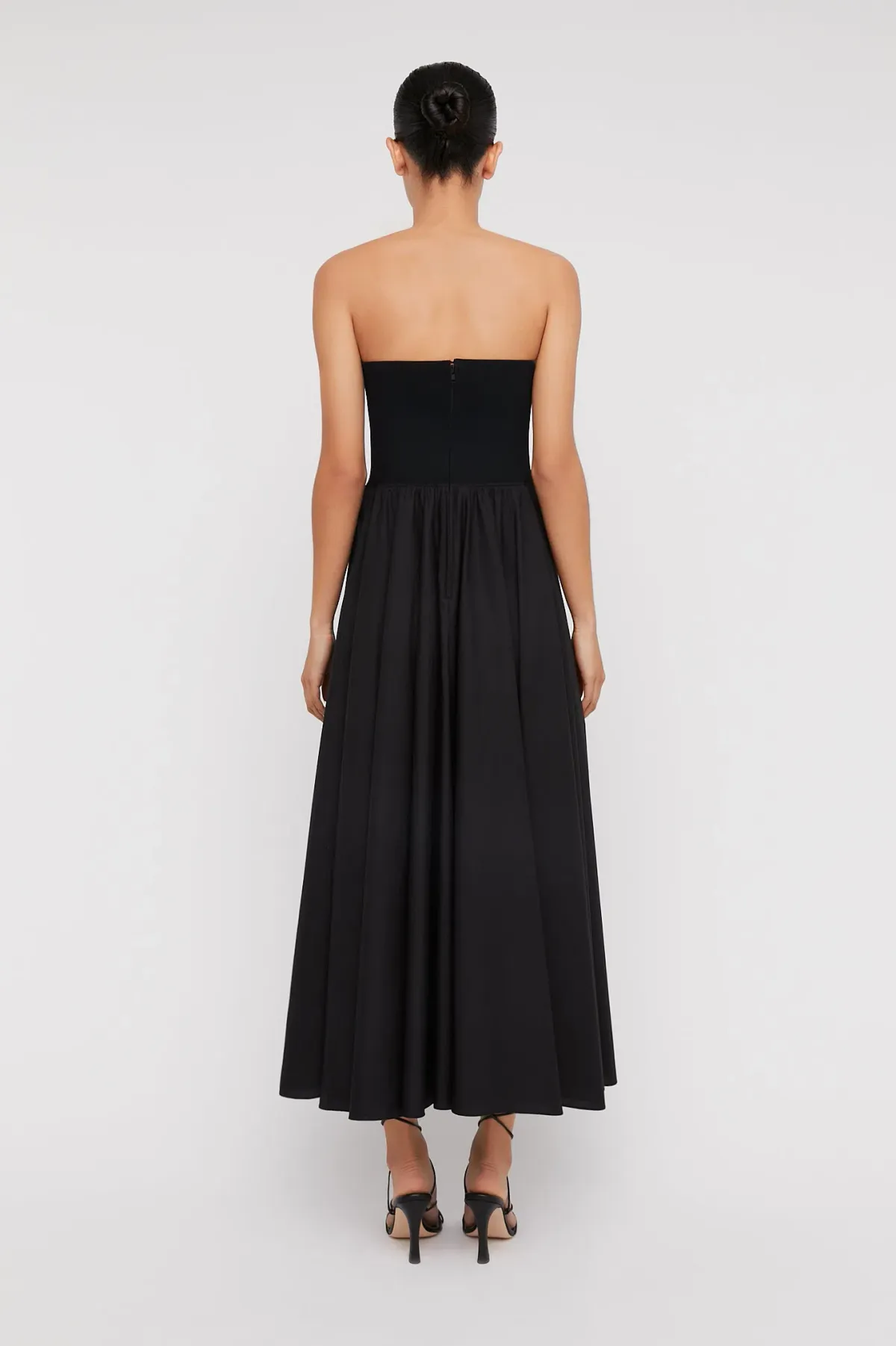 Scanlan Theodore Crepe Knit Cotton Strapless Dress Black Size 8 - Image 2