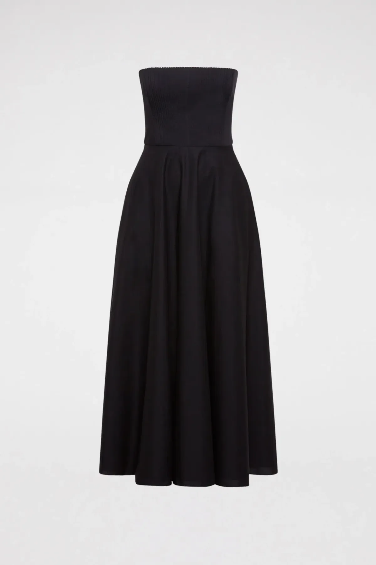 Scanlan Theodore Crepe Knit Cotton Strapless Dress Black Size 8 - Image 3