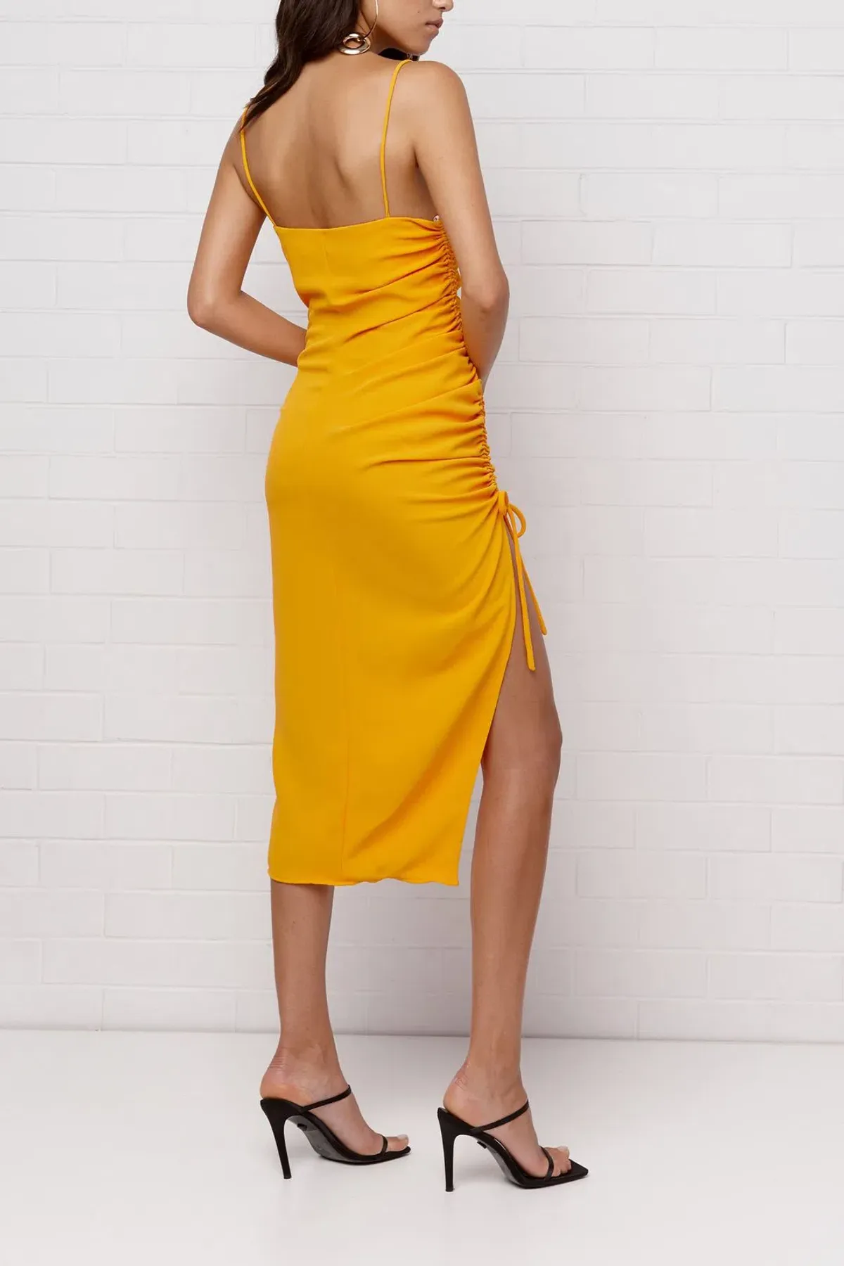By Johnny Calypso Slice Slip Dress Orange Size 8 - Image 4