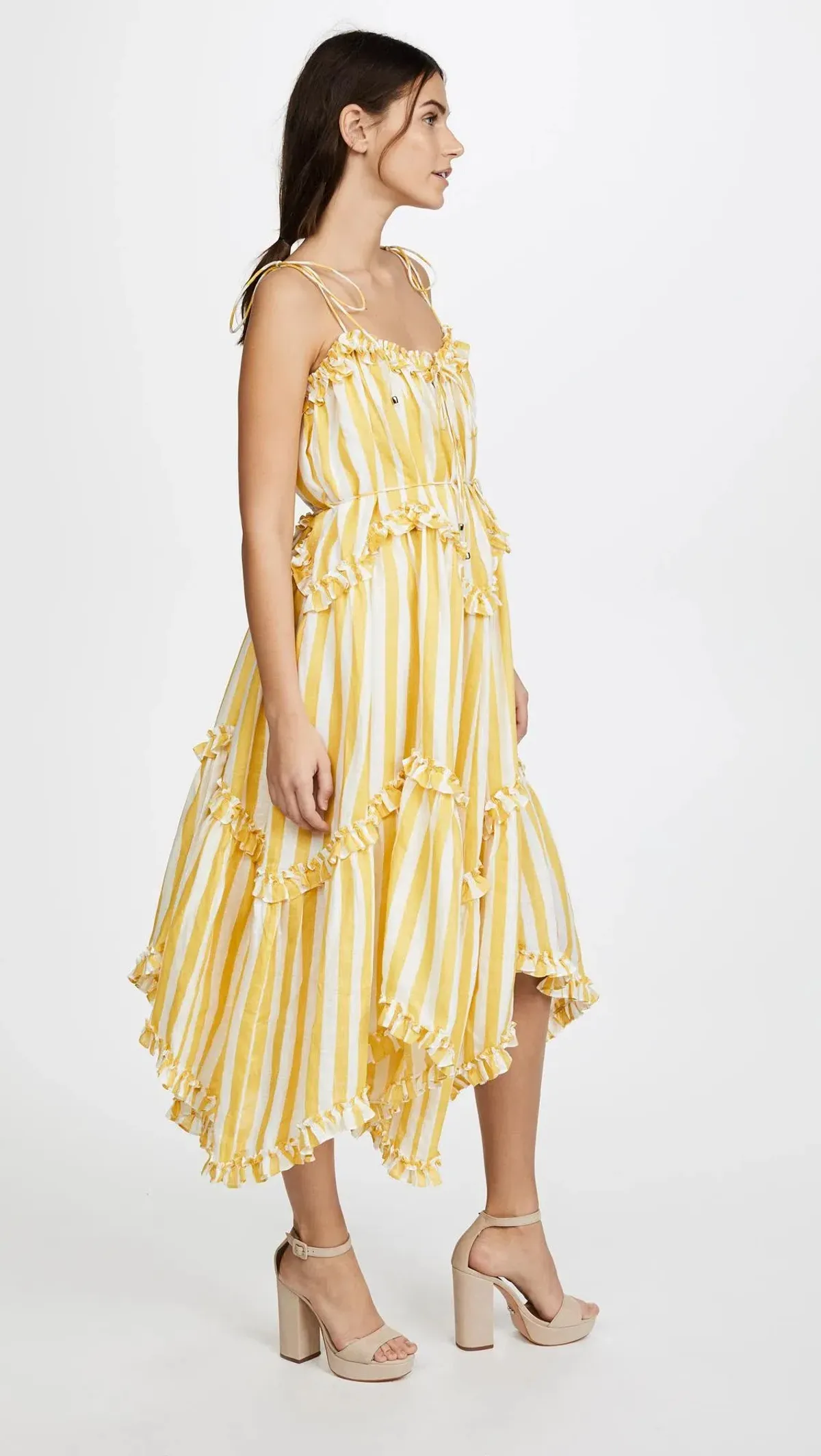 Zimmermann Lumino Floating Stripe Dress Yellow Size 6 - Image 2