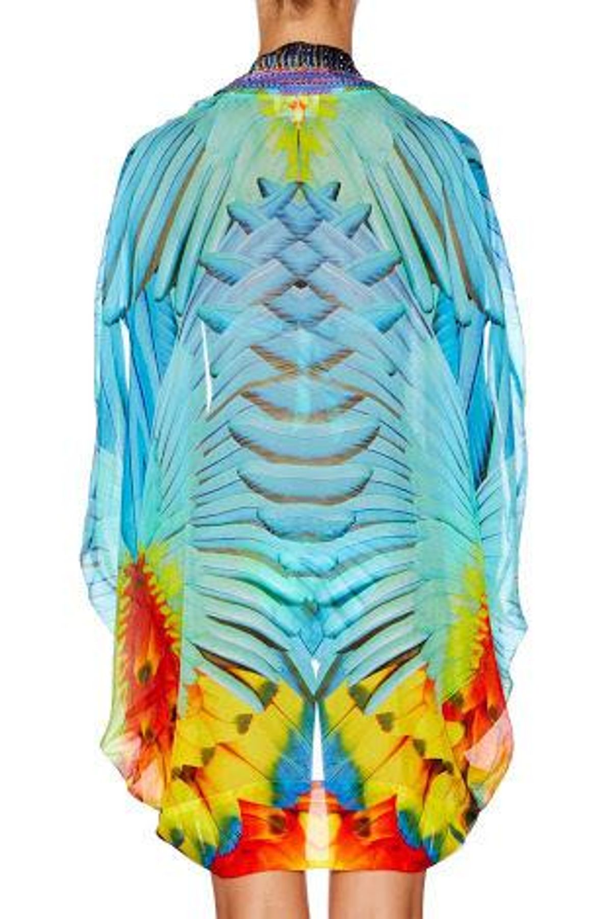 Camilla Flightful Open Cape Orange Print One Size - Image 2