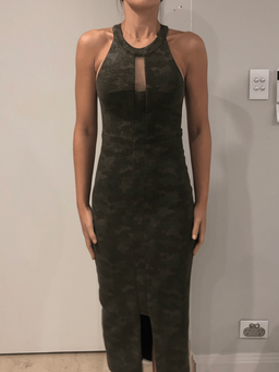 Manning Cartell Camouflage Green Midi SAMPLE PIECE Sz 6 for rent on The Volte - image 1