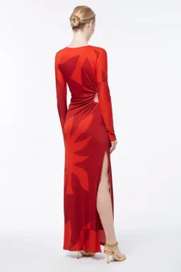Manning Cartell Flame Tree Long Sleeve Dress Red Size AU 16 for rent on The Volte - image 2