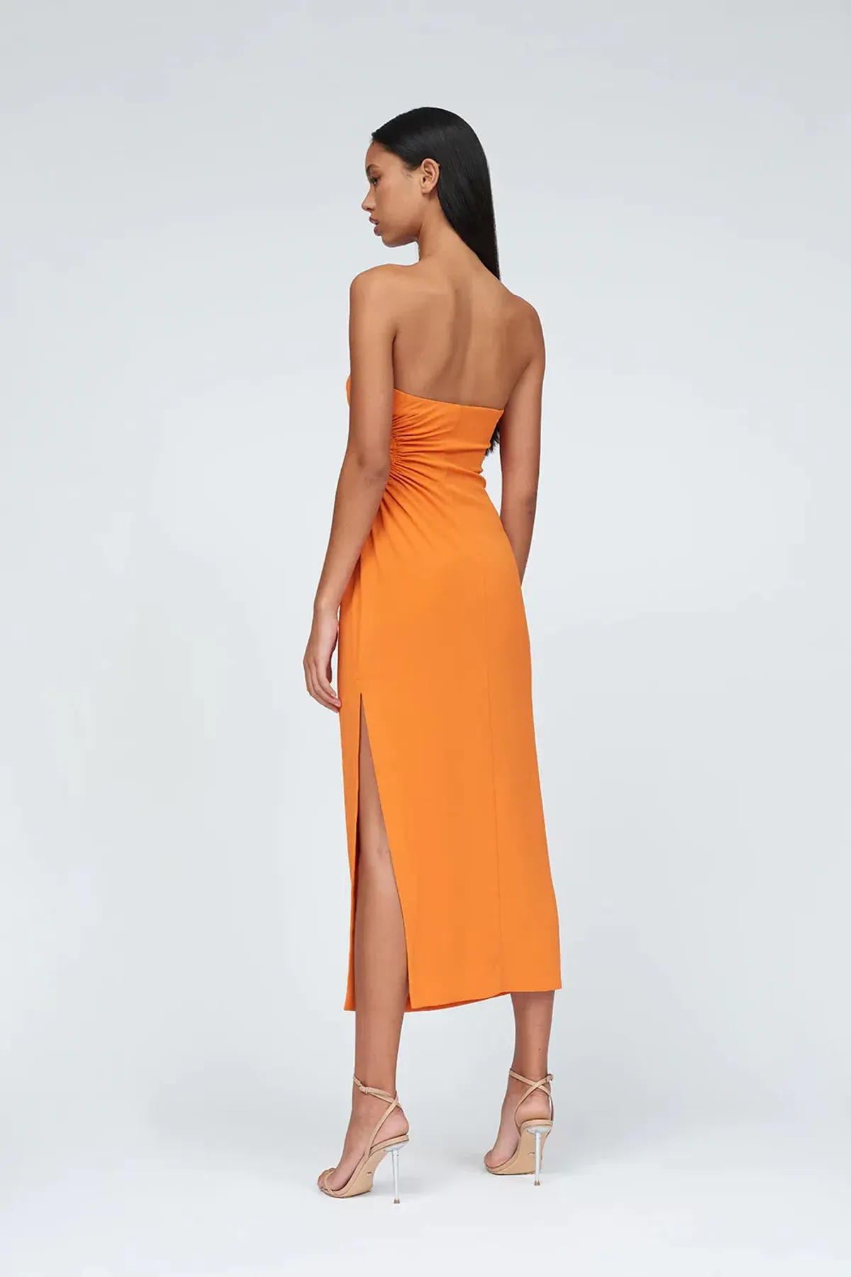 By Johnny Selena Strapless Dress Mandarin Orange Size AU 10 - Image 2