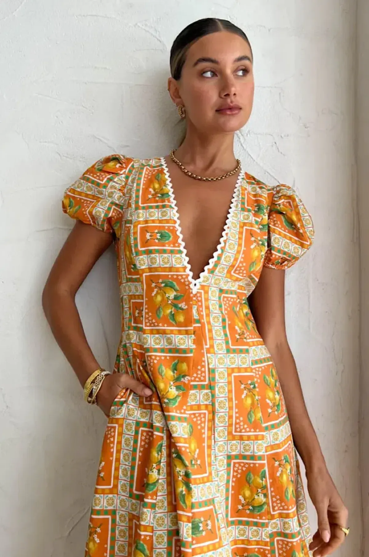 By Nicola Wavy Mosaic Patchwork Orange Size 8  - Image 3