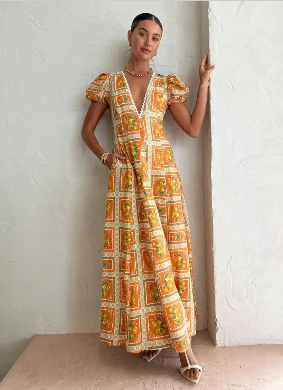 By Nicola Wavy Mosaic Patchwork Orange Size 8  - Image 1