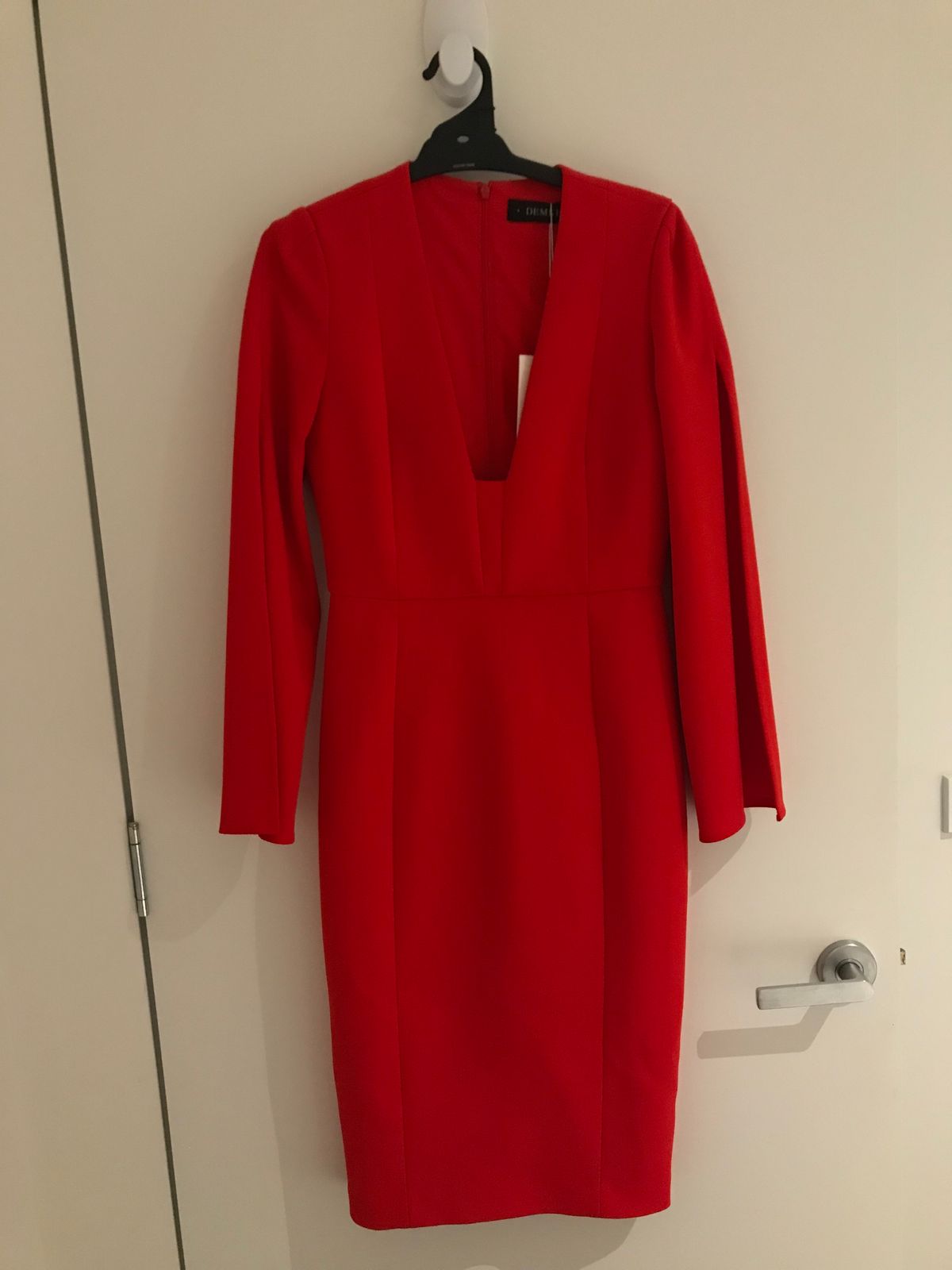 DEMKIW She Evolves Dress in Fire Red, Size 8 - Image 4
