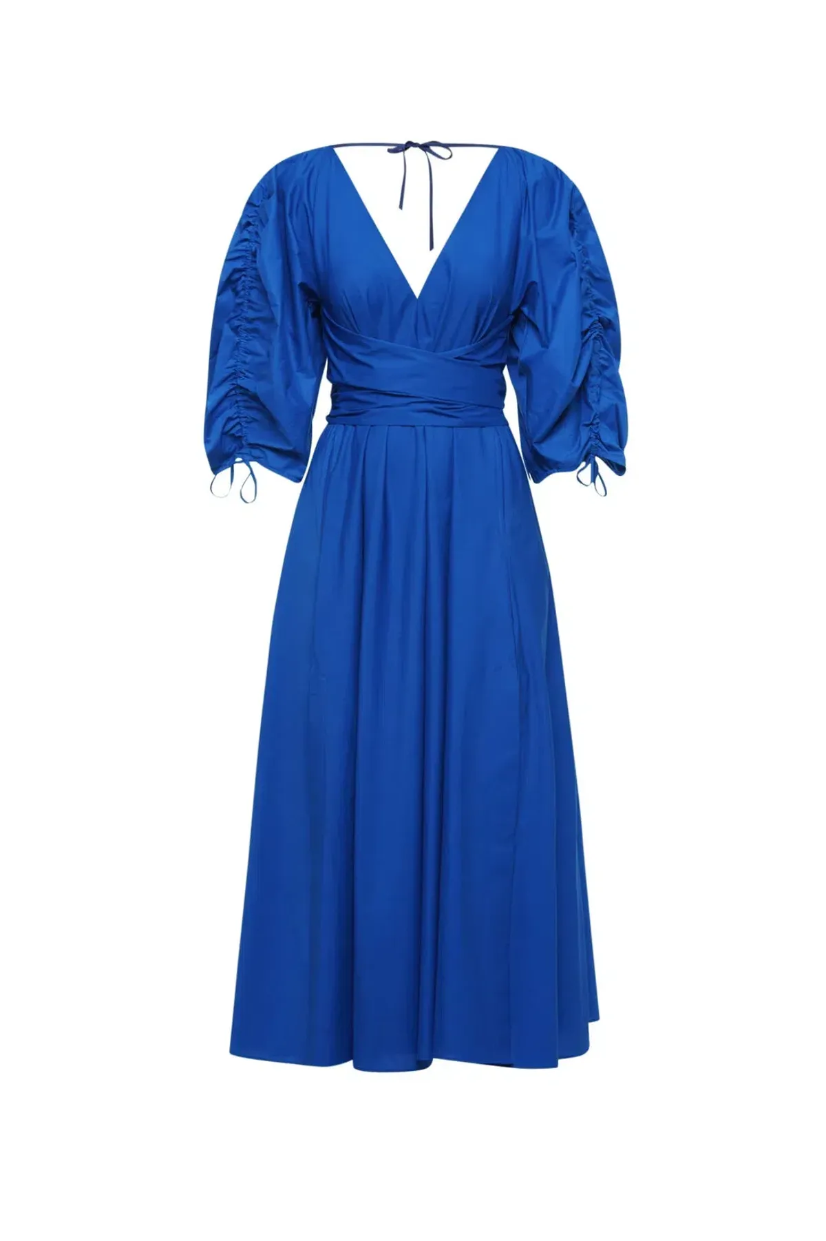 Scanlan Theodore Parachute Gather Sleeve Dress Blue Size 10 / M - Image 3