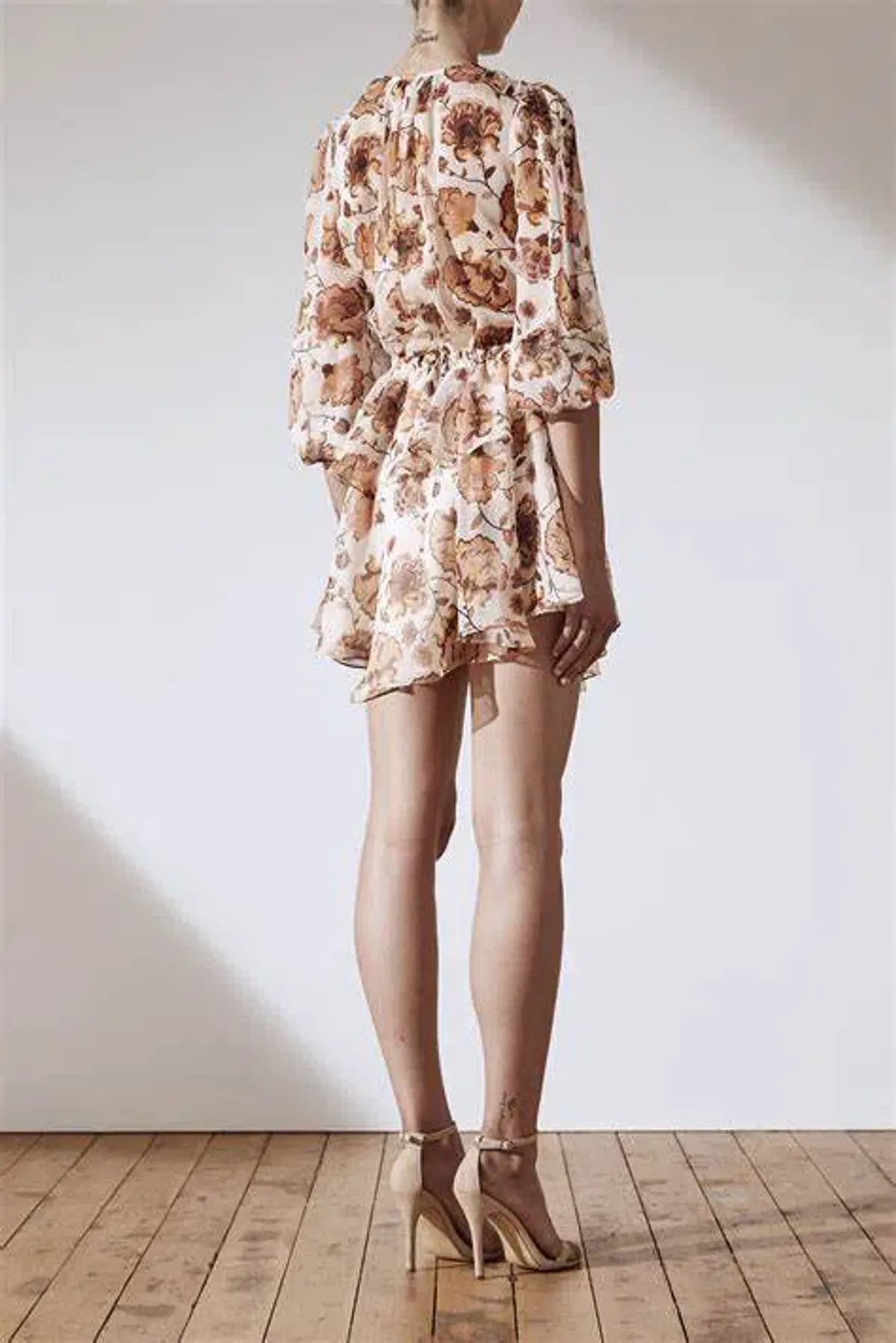 Shona Joy Baez Balloon Sleeve Mini Dress Floral Size XS / AU 6 - Image 3
