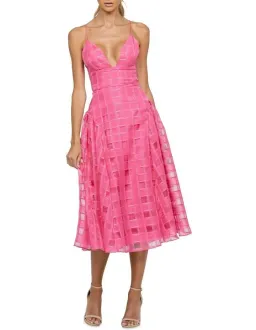 Bariano Kora V Neck Aline Midi Dress in Barbie Pink Size 10 for rent on The Volte - image 4