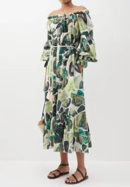 Alemais Siena Off Shoulder Dress Green Size 8 for rent on The Volte - image 2
