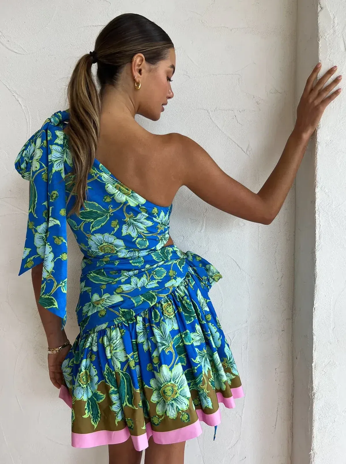 Alemais Winnie One Shoulder Mini Dress in Cobalt Size 8 - Image 3