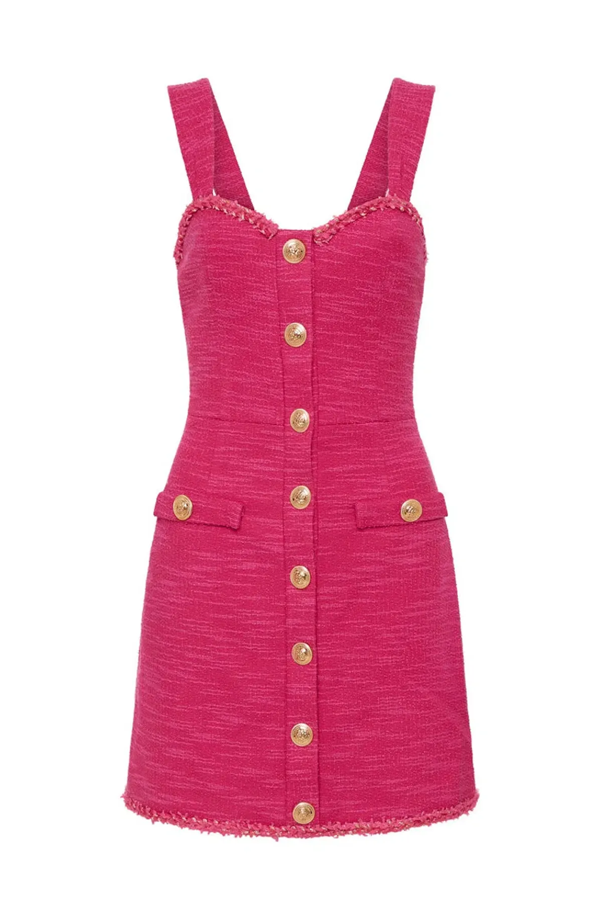 Rebecca Vallance Anita Button Mini Dress Hot Pink Size AU 12 - Image 5