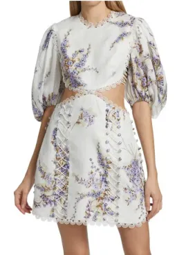 Zimmermann Jude Cut Out Mini Dress Floral Size 2/ Au 12 for rent on The Volte - image 2