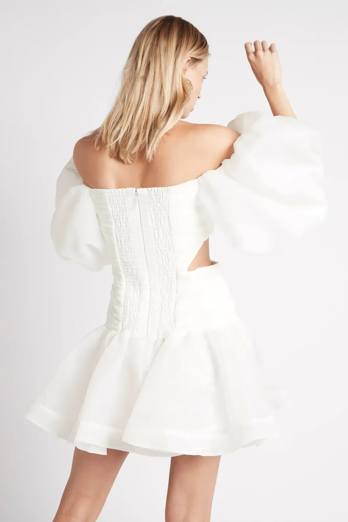 Aje The Myriad Cut Out Mini Dress White Size 4 - Image 3