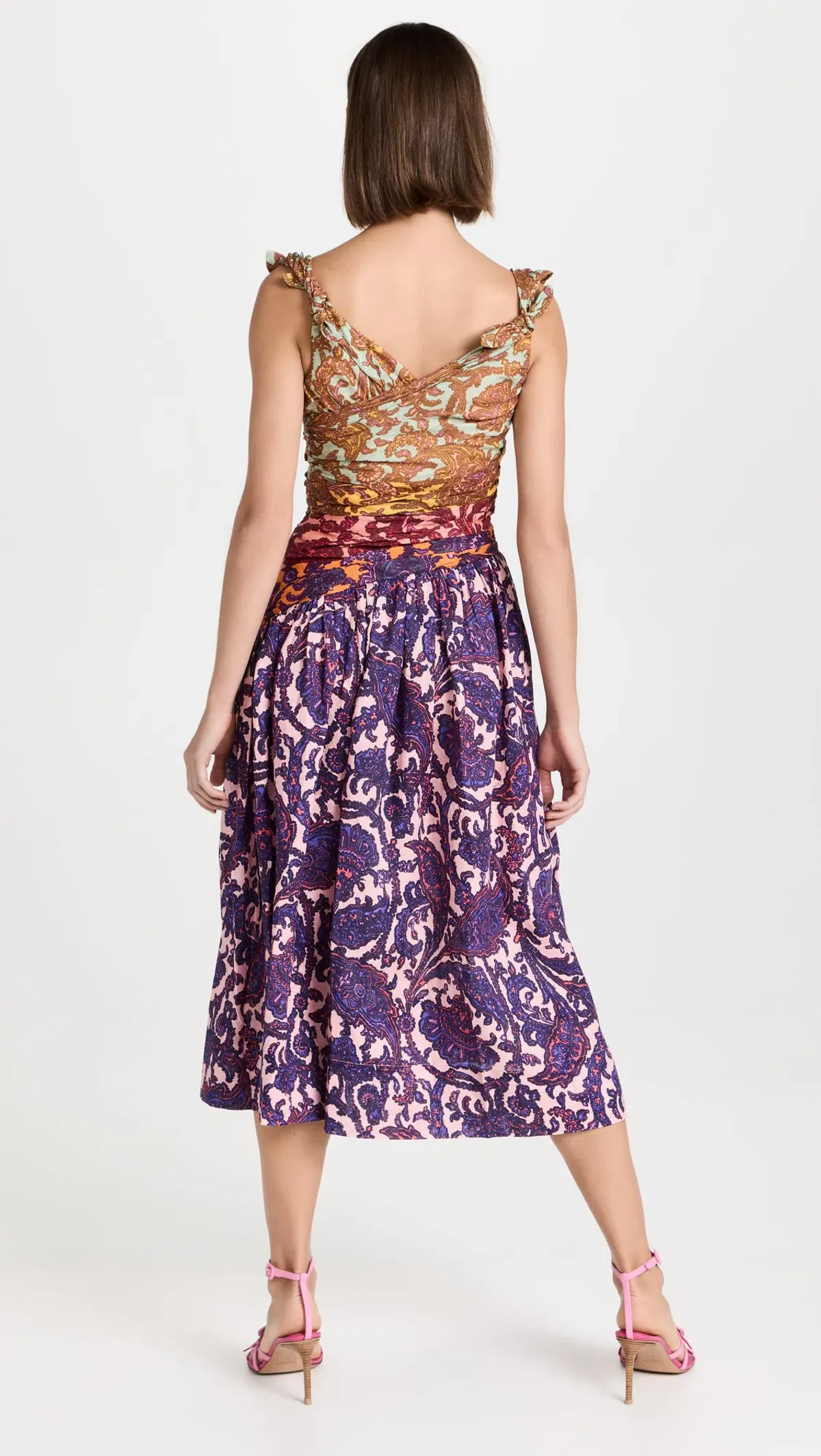 Zimmermann Tiggy Bow Midi Dress Spliced Paisley Size 4 / Au 16 - Image 3