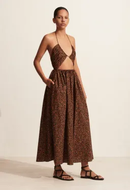 Matteau Bandeau Tie Dress Brown Size 8  for rent on The Volte - image 2