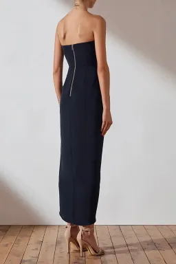 Shona Joy ‘U’ Core Bustier Draped Dress Navy Size AU 12 for rent on The Volte - image 2