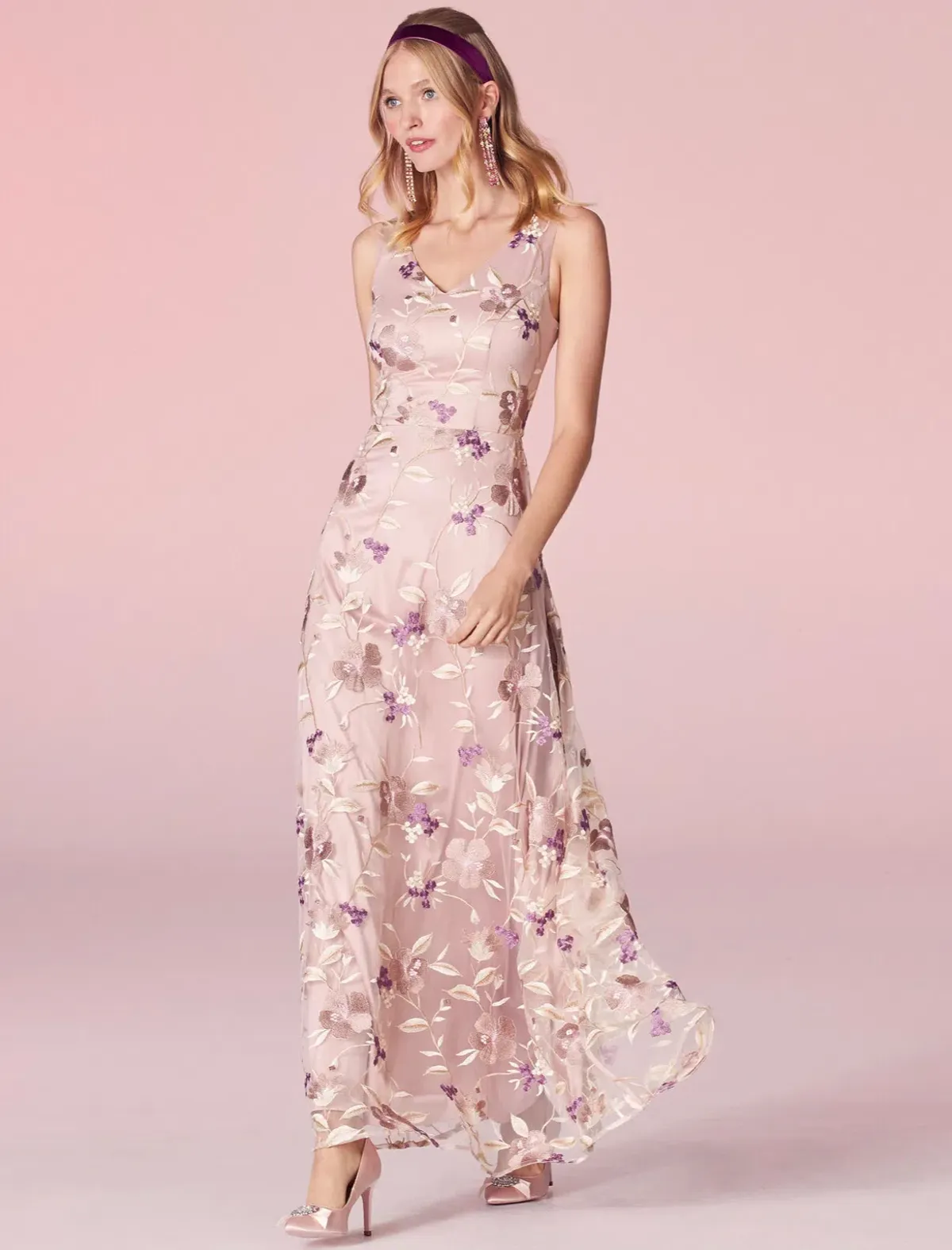 Review Bella Floral Maxi Dress Blush Size 8 - Image 1