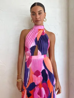 Lidee Renaissance Gown in Capri Print Pink Size 6 / XS for rent on The Volte - image 4