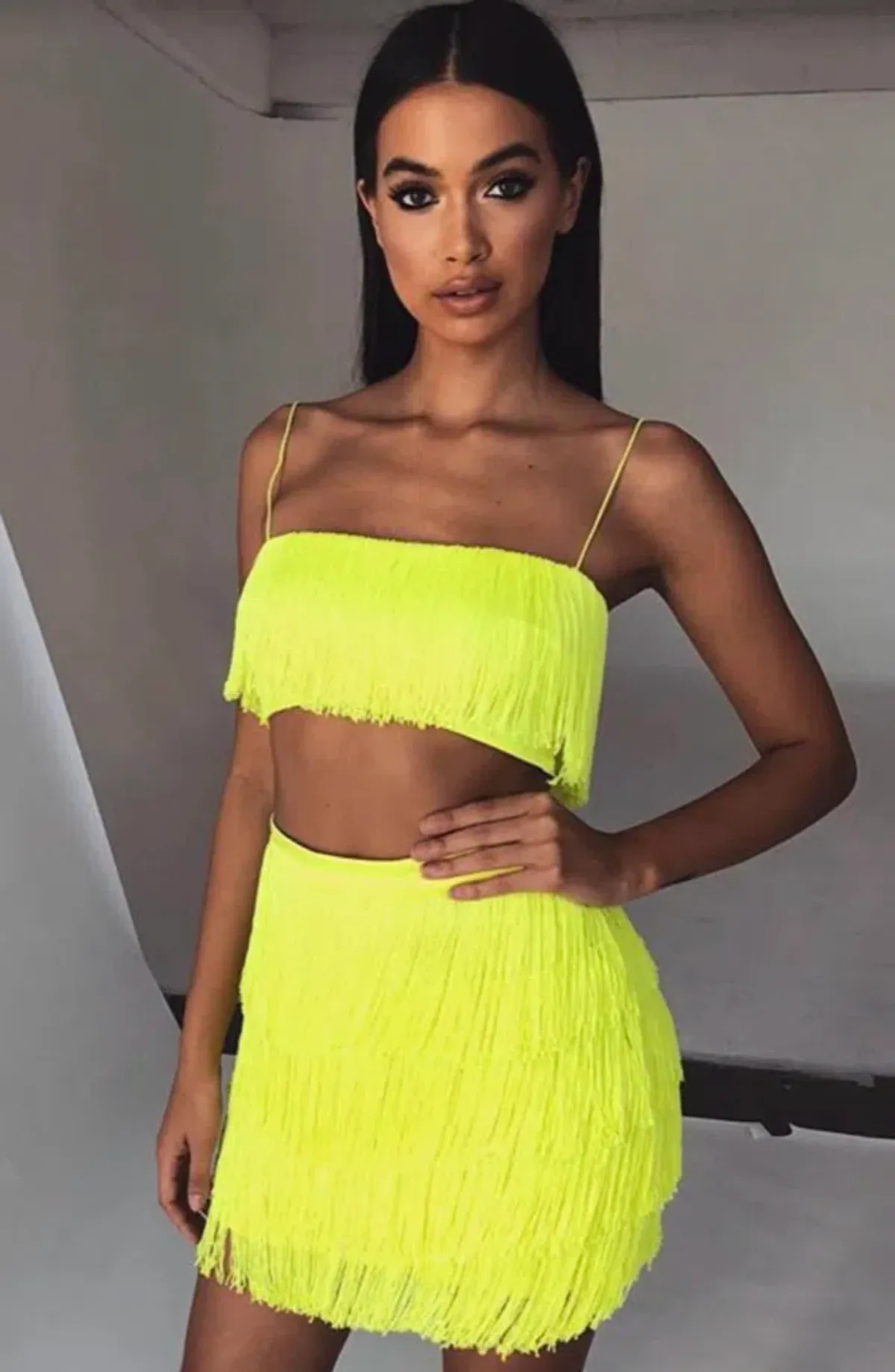 Meshki Sofia Fringe Set Yellow Size M/AU 10 - Image 2