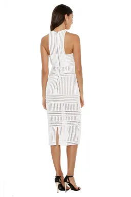 Self Portrait Striped Mesh Column Dress White Size 8 for rent on The Volte - image 3