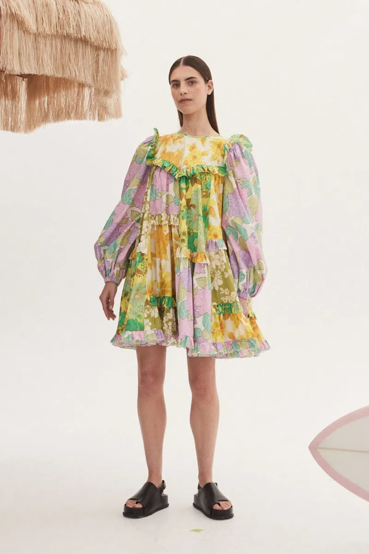 Alemais Elora Patchwork Mini Dress Multi Floral Size 14 - Image 1