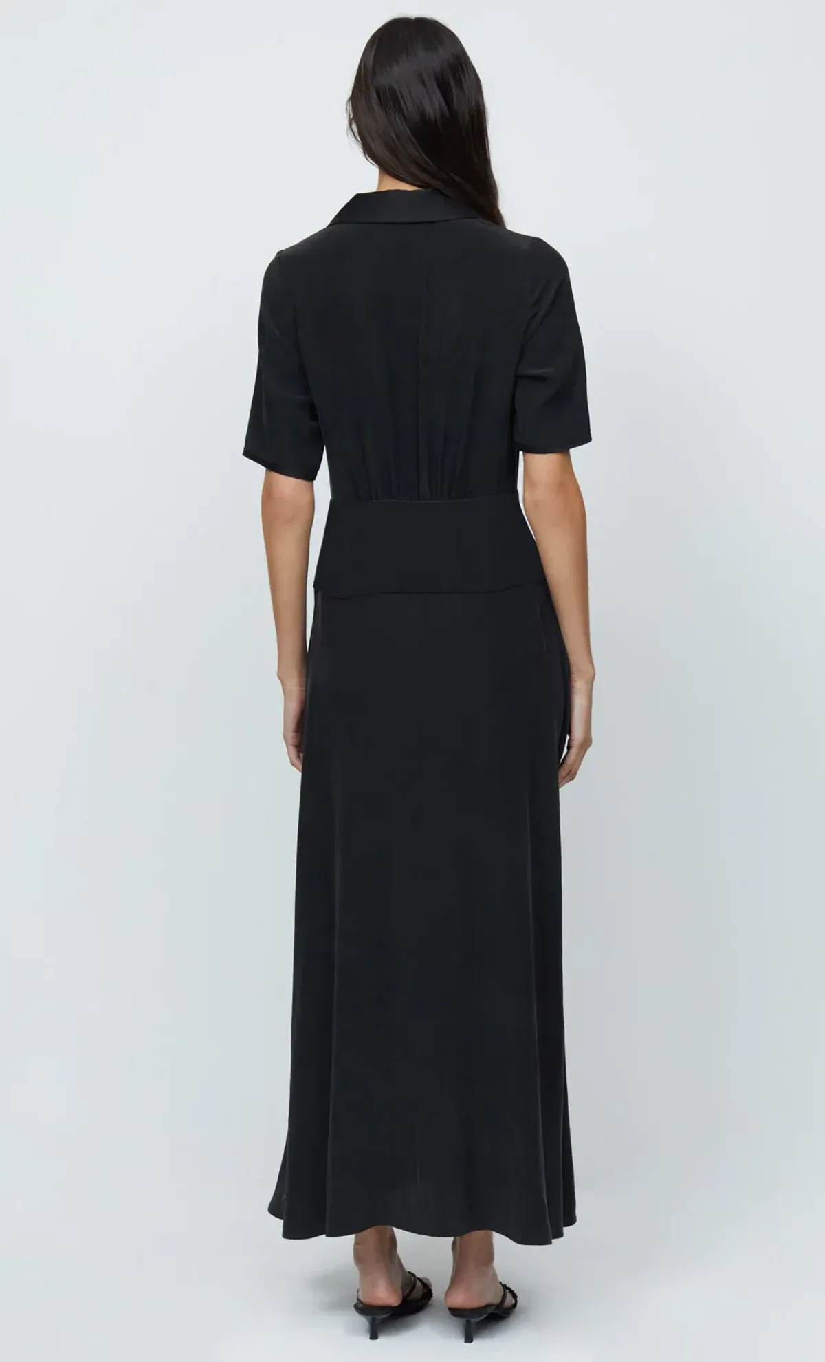 Bec & Bridge Helena Silk Short Sleeve Maxi Dress Black Size 10 - Image 4