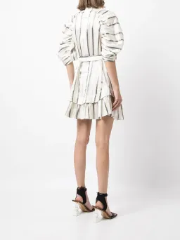 Acler Striped Leighton Midi Dress White Size AU 10 for rent on The Volte - image 2