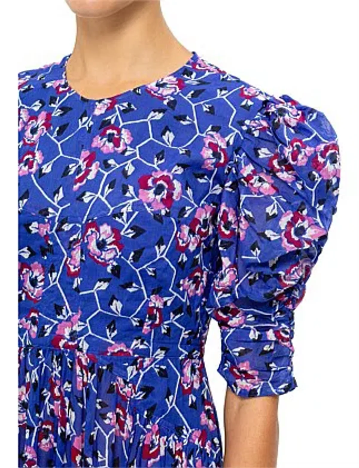 Isabel Marant Etoile Electric Dress Floral Print Blue Size 10 - Image 4