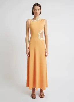 Christopher Esber Skewed Neck Multi Bind Dress Orange Size AU 8 for rent on The Volte - image 1