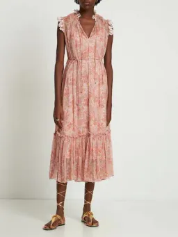 Zimmermann Kaleidoscope Picnic Dress Blush Size AU 6 for rent on The Volte - image 1