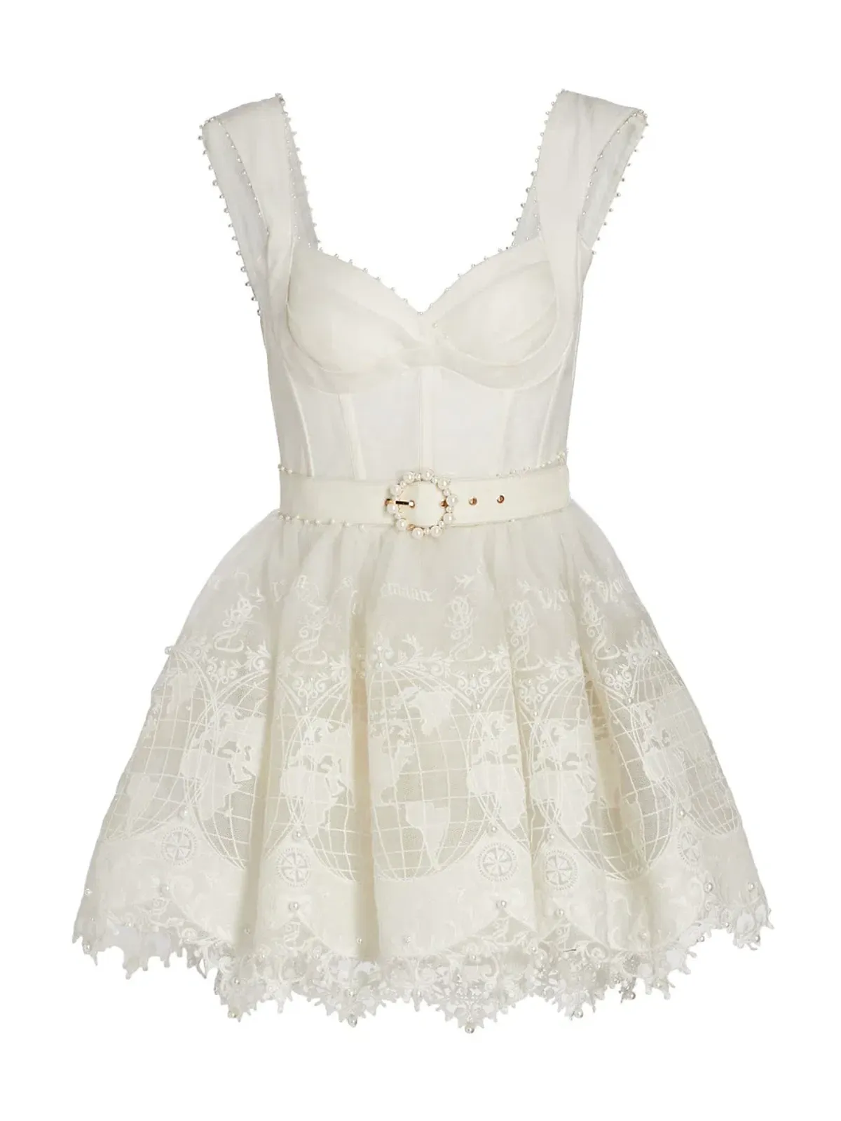  Zimmermann High Tide Embroided Mini In Ivory Size 1/Au 10  - Image 4