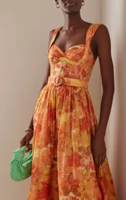Zimmermann The High Tide Picnic Dress in Citrus Ikat Floral Size 1/Au 10  for rent on The Volte - image 2