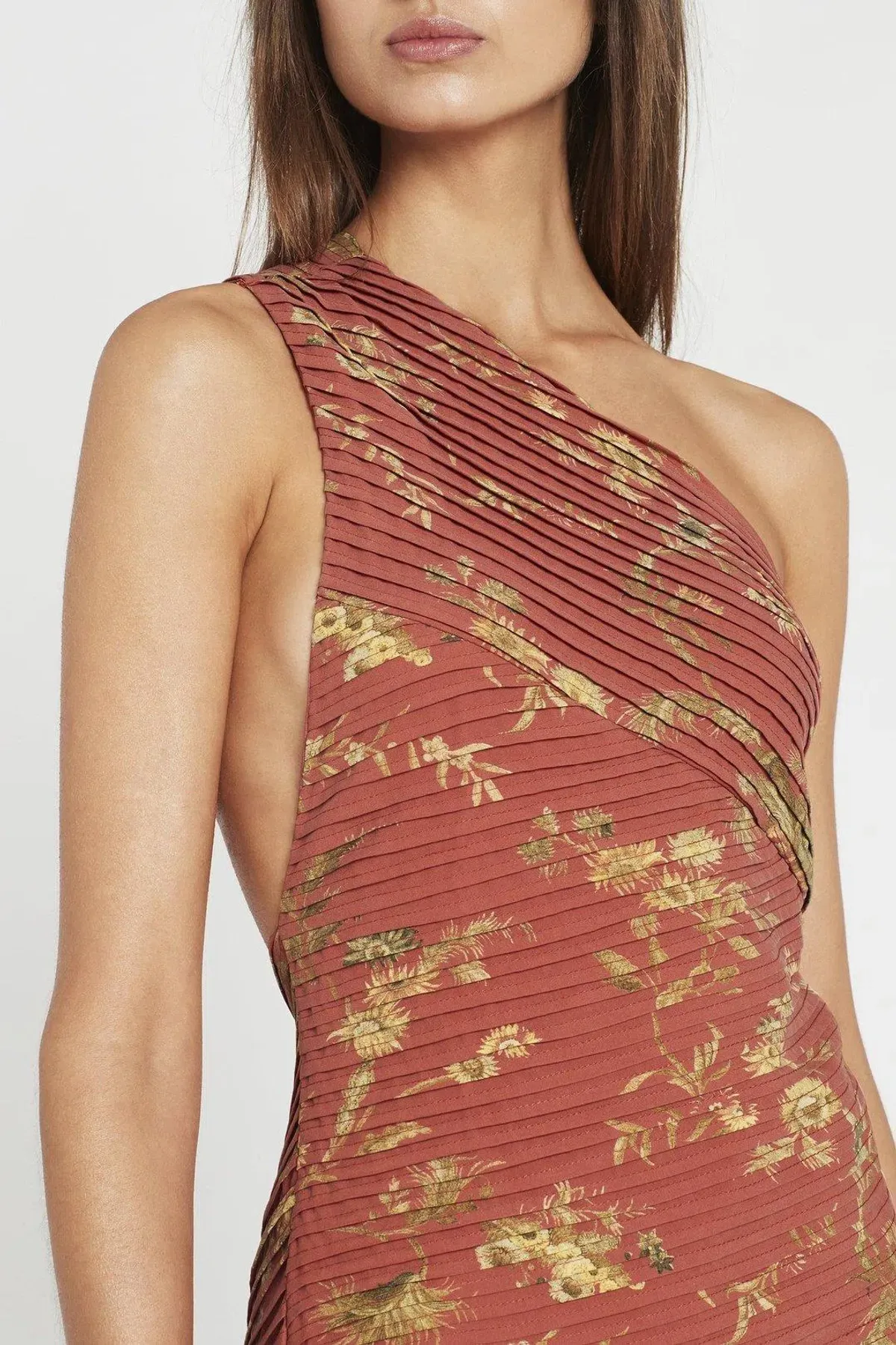 Sir The Label Florentine One Shoulder Pleated Midi Dress Print Size 3 / AU 12 - Image 3