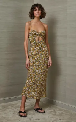 Bec & Bridge Maisie Silk Midi Dress Floral Size 12 for rent on The Volte - image 1