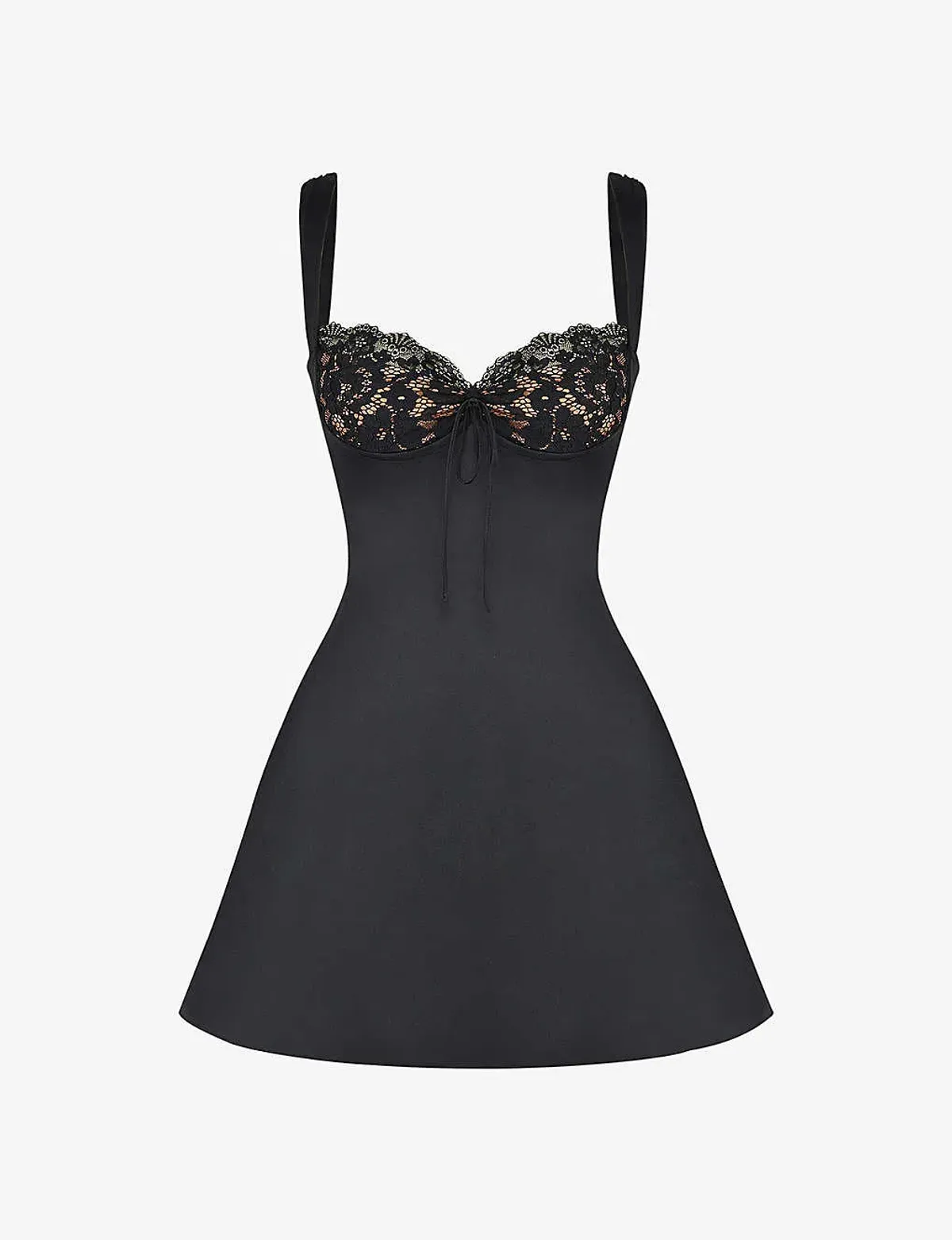 House of CB Adriana Satin and Lace Mini Dress Black Size M / Au 10 - Image 5