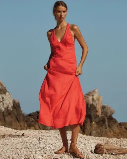 Kookai Tahiti Ring Back Dress In Candy Red Size 8 for rent on The Volte - image 3
