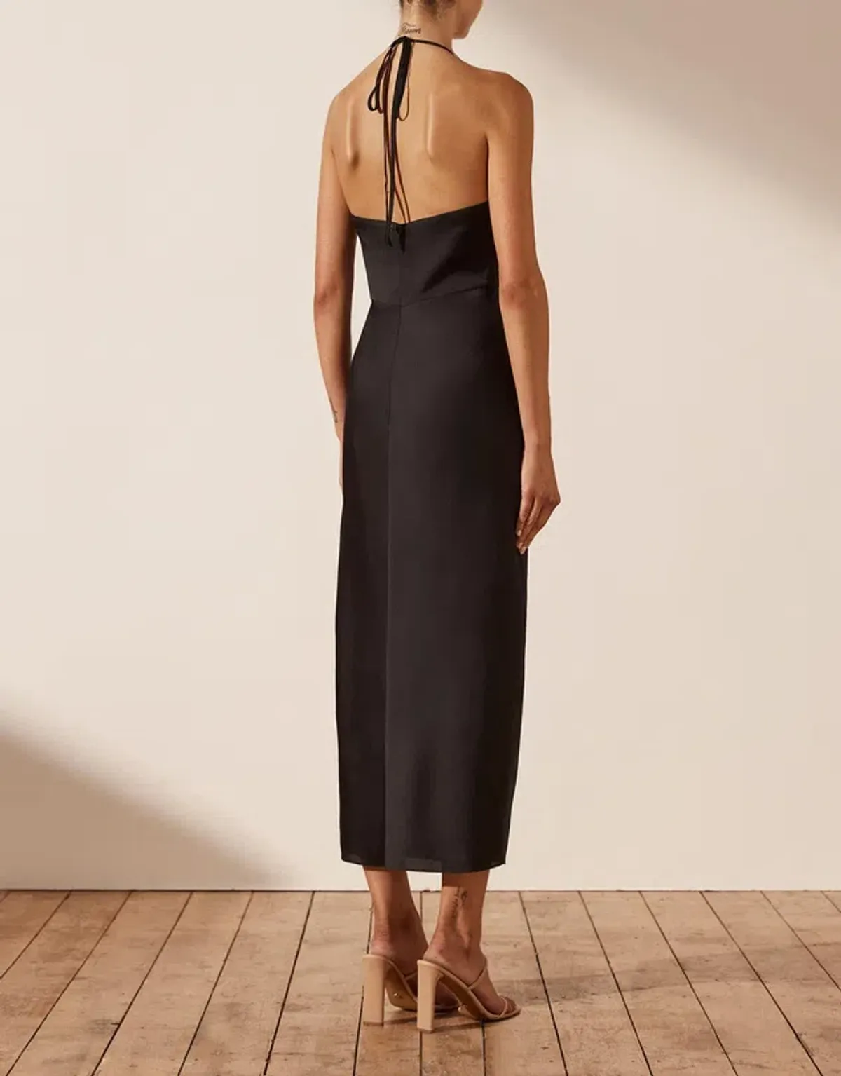 Shona Joy Luxe Twist Front Halter Midi Dress - Image 2