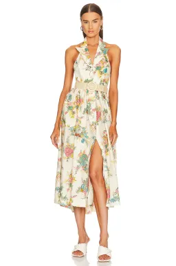 Zimmermann Clover Halter Shirt Dress Honey Peony Floral Size 2/Au 12  for rent on The Volte - image 1
