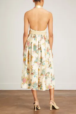 Zimmermann Clover Halter Shirt Dress Honey Peony Floral Size 2/Au 12  for rent on The Volte - image 3