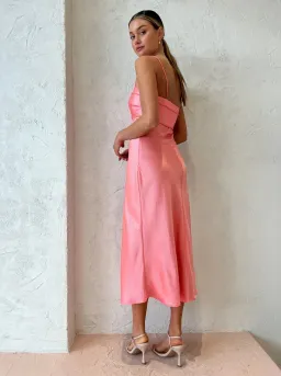 By Johnny Lisette Midi Dress in Watermelon Size 8 / S for rent on The Volte - image 3