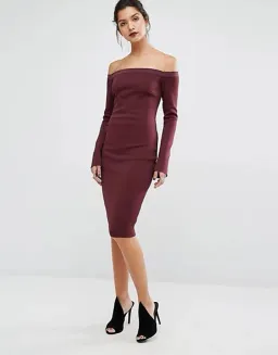 Bec & Bridge Banditti Off Shoulder Dress Claret Size AU 6 for rent on The Volte - image 5