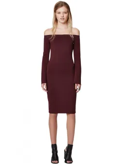 Bec & Bridge Banditti Off Shoulder Dress Claret Size AU 6 for rent on The Volte - image 1