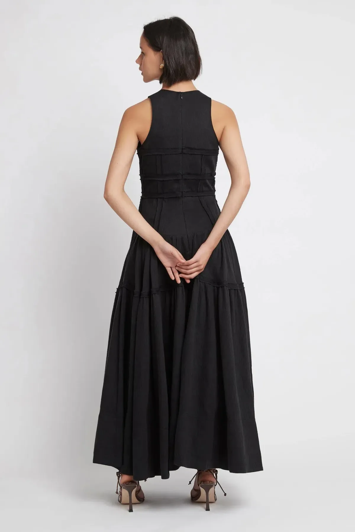 Aje Tidal Corset Midi Dress Black Size AU 6 - Image 3