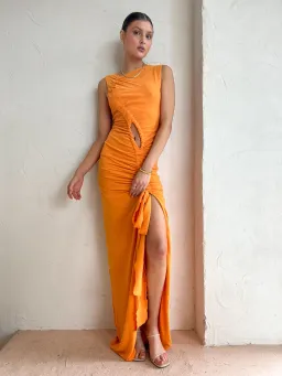 Tojha Lita Dress Tangerine Orange Size XS / AU 6 for rent on The Volte - image 1