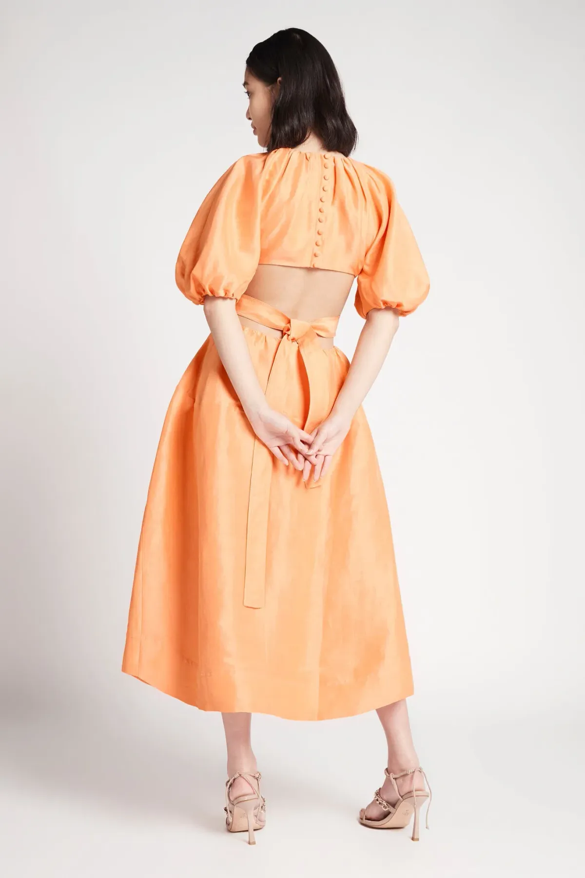 Aje Mimosa Cut Out Midi Dress in Mandarin Size 10 - Image 3